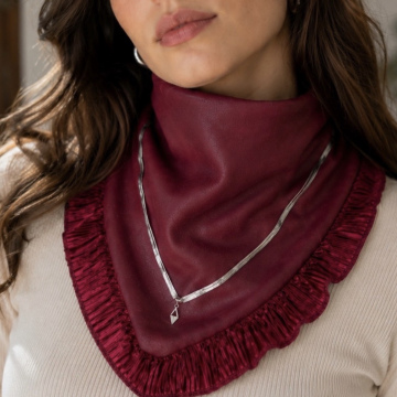 Bandana burdeo plateado
